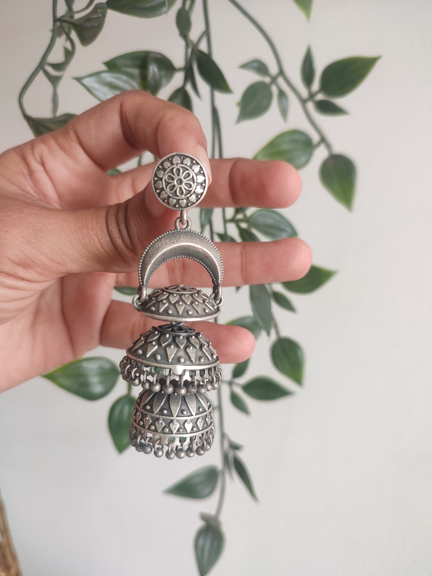 Vidya Brass 2 Layered Jhumka
