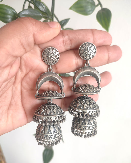 Vidya Brass 2 Layered Jhumka