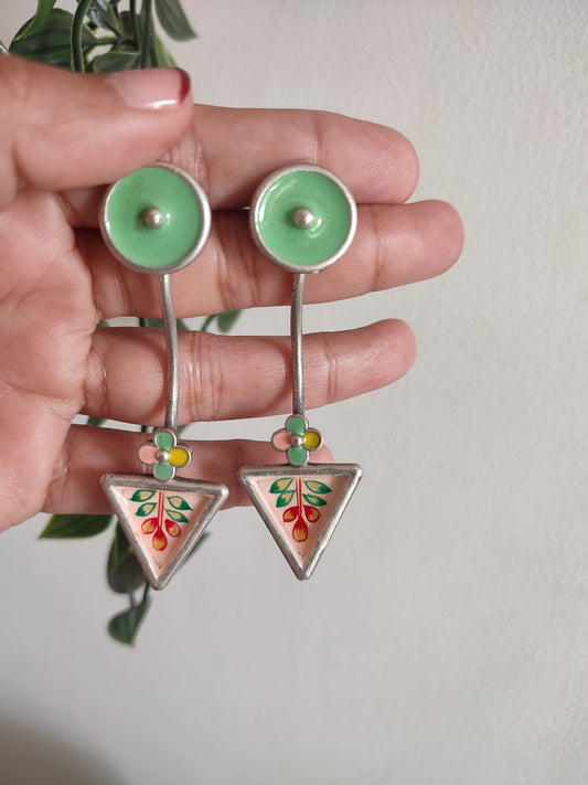 Manya handpainted drop unique style Stud Earrings