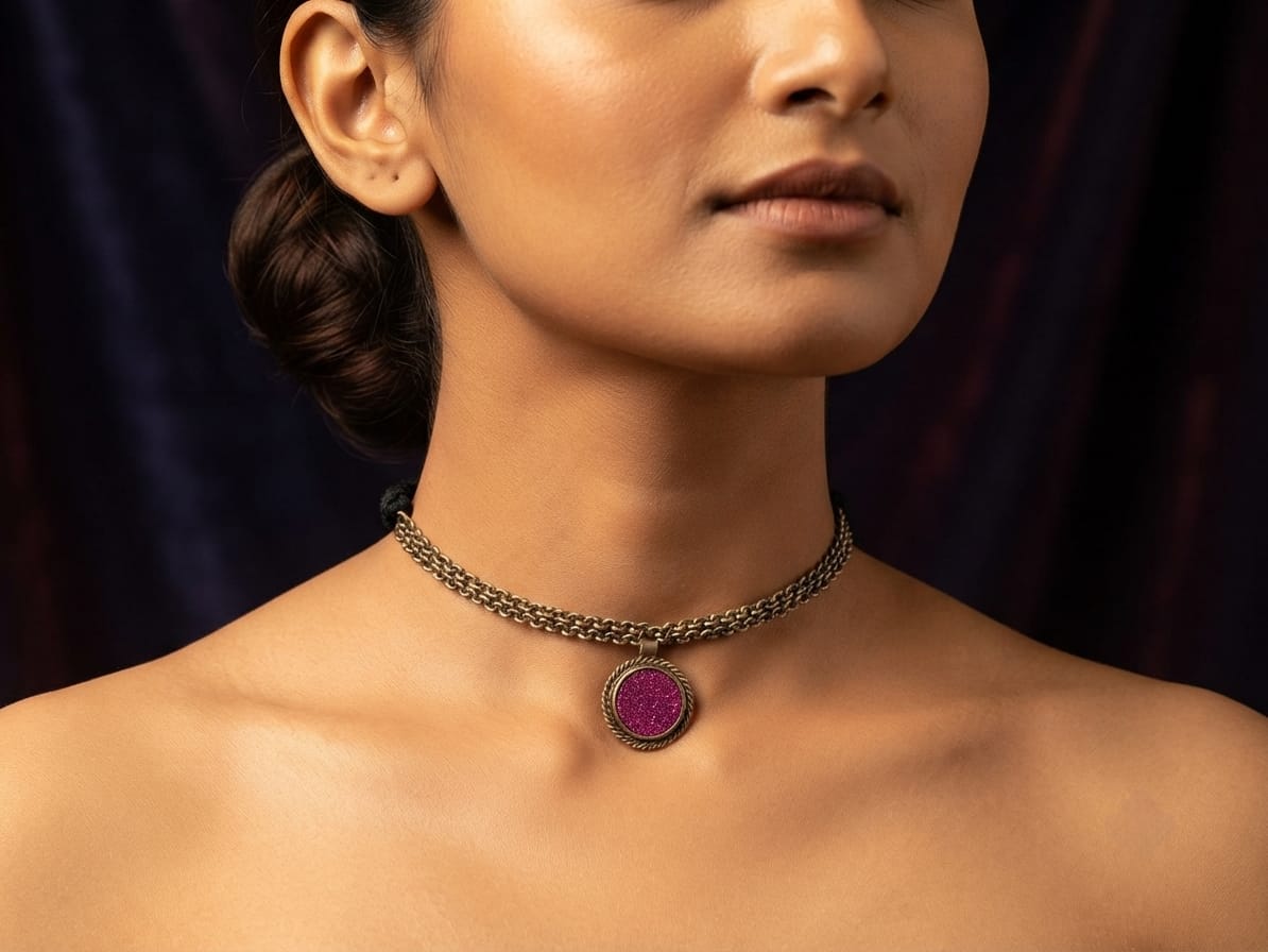 Shreeja Afghani sleek statement choker necklace