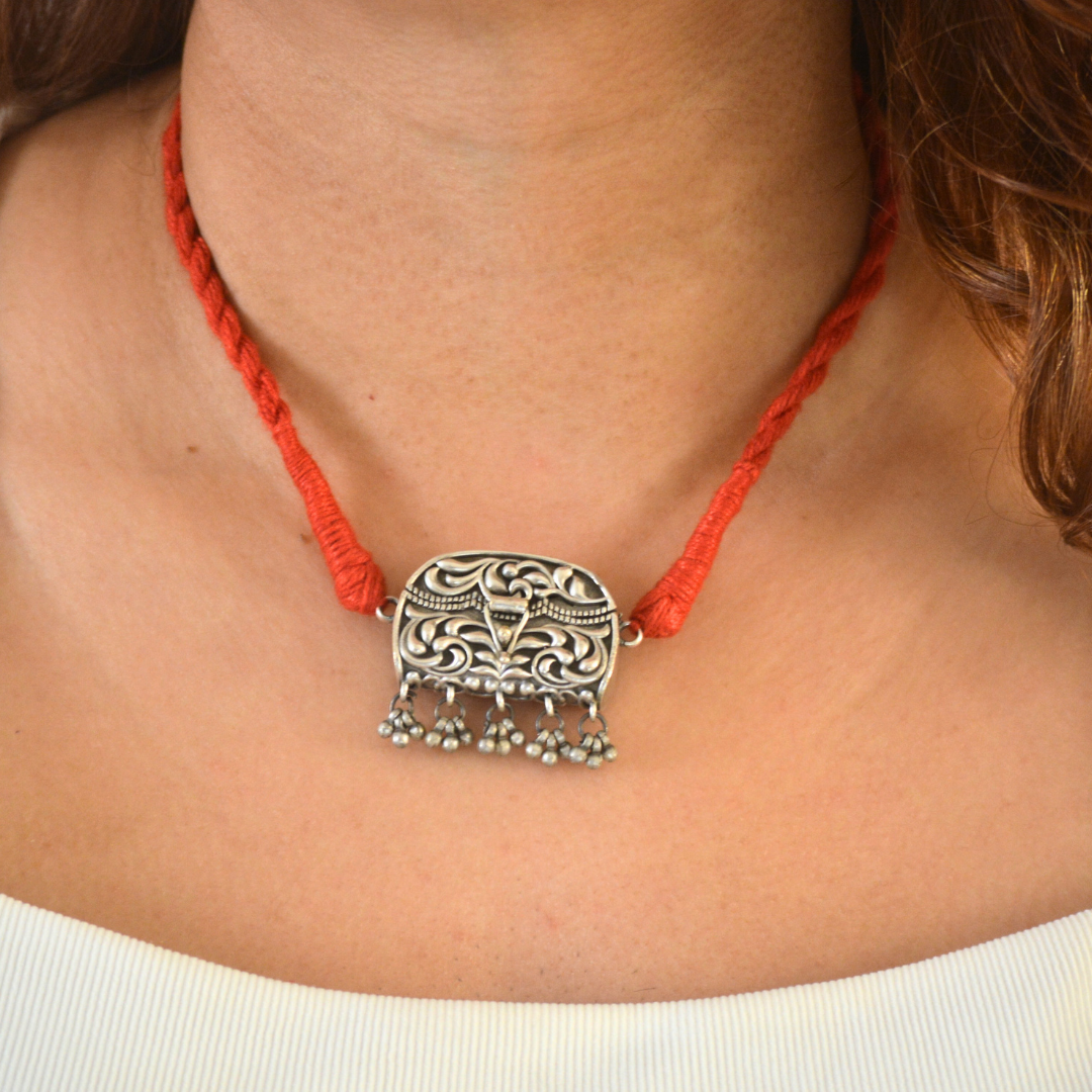 Beena Cute Open Purse style Locket Pendant Set with Earrings- Thread is extendable