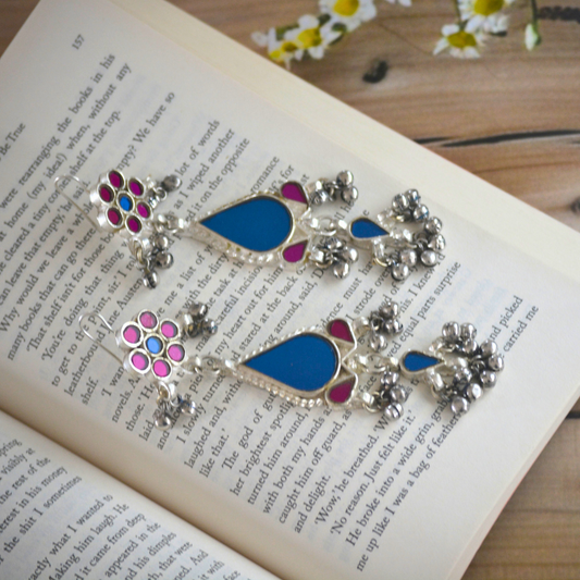 Ragini Long Heavy Glass Earrings