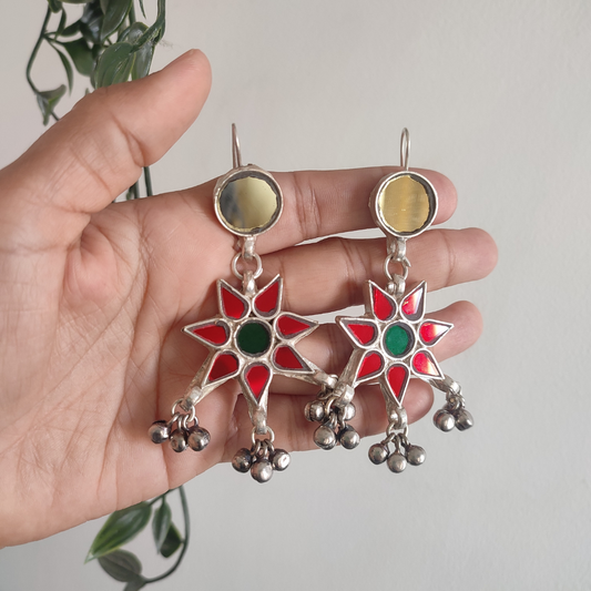 Rachna Glass Glossy Red Earrings