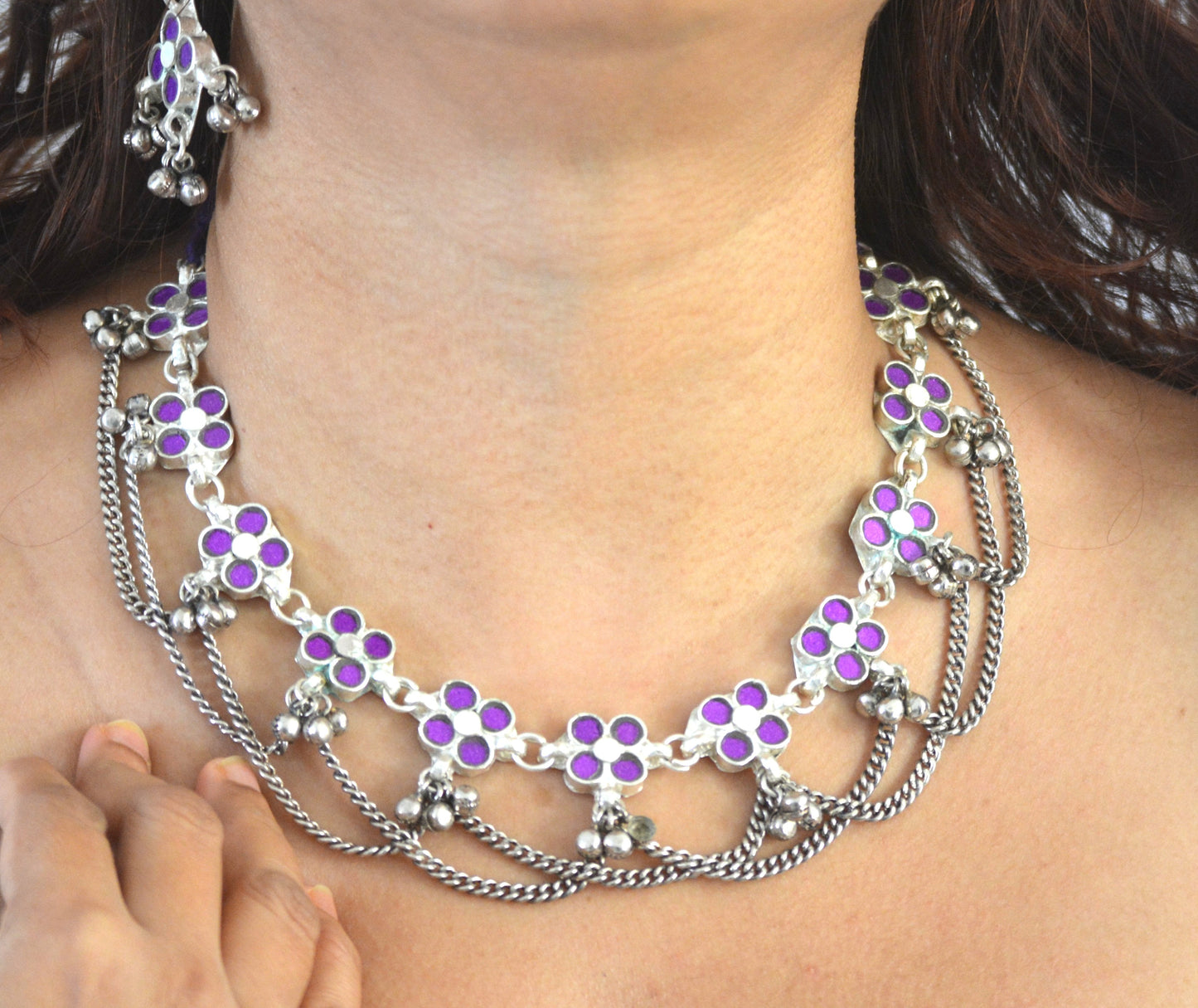 Sonal Glass Necklace Set with Earrings