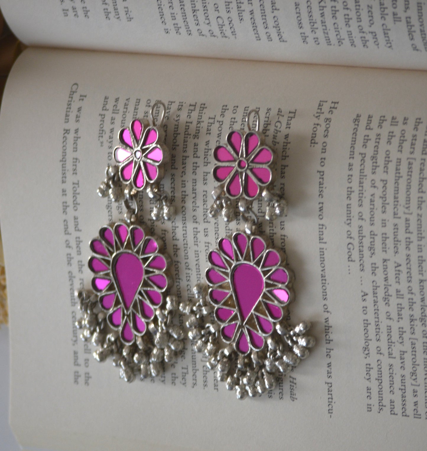 Gulaab Glass Glossy Long Heavy Earrings