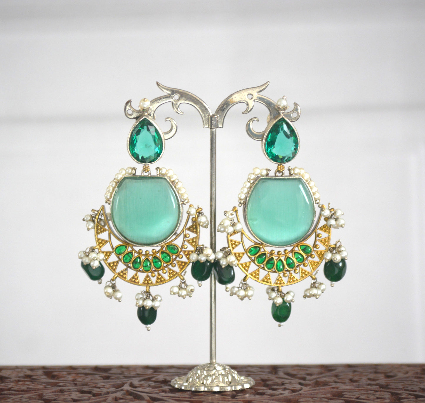 Anjali Big Stone Designer Heavy Earrings