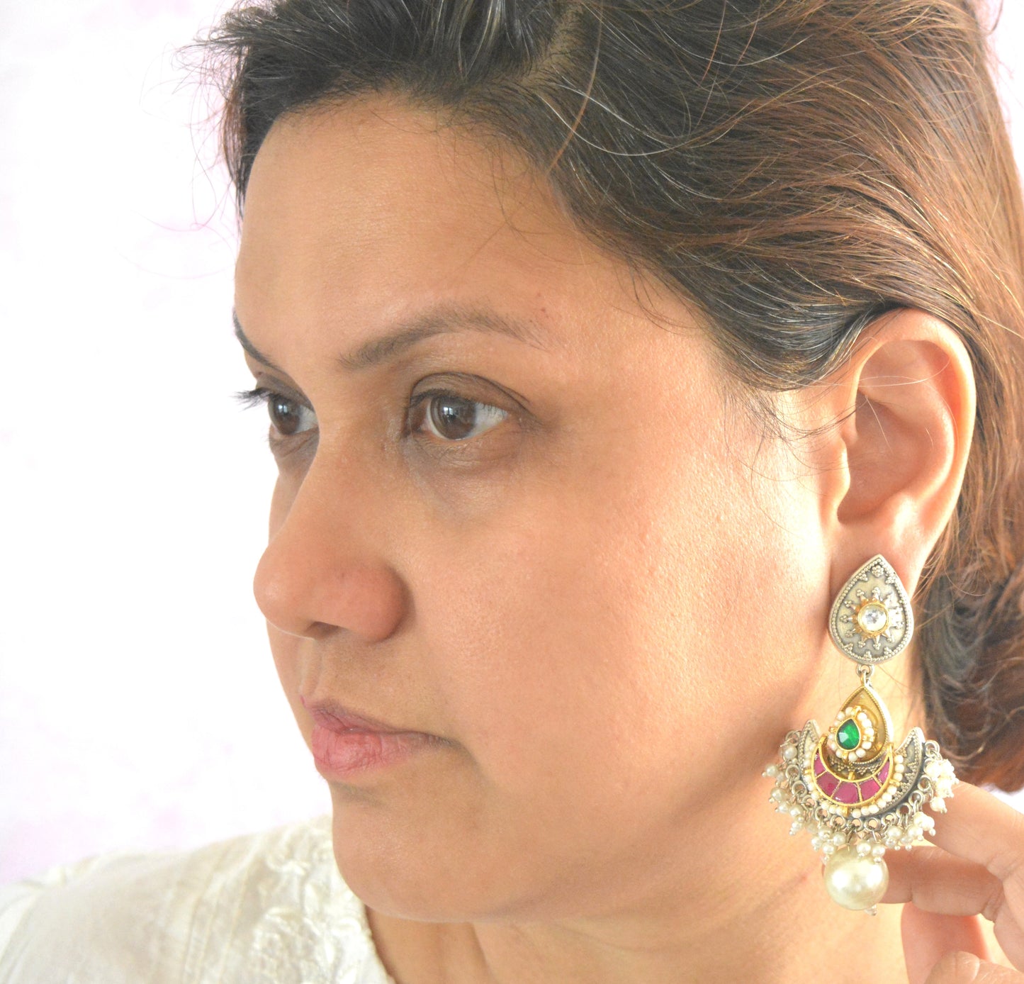 Suman Pachi Kundan Designer Earrings