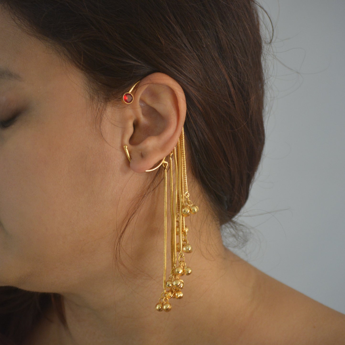 Suma Golden Finish Earcuffs