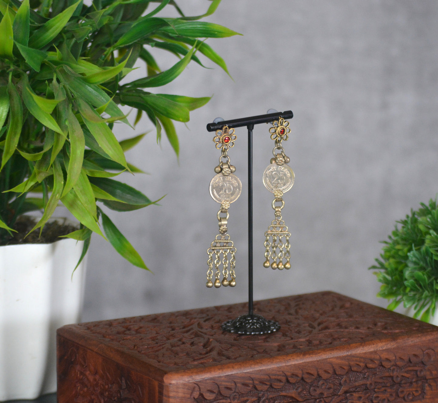 Bahar Long Lightweight Afghani Earrings