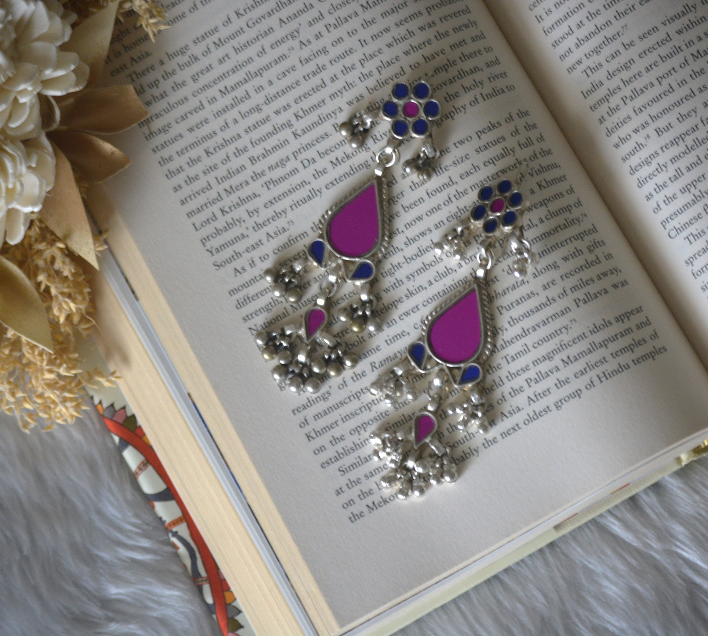 Ragini Long Heavy Glass Earrings