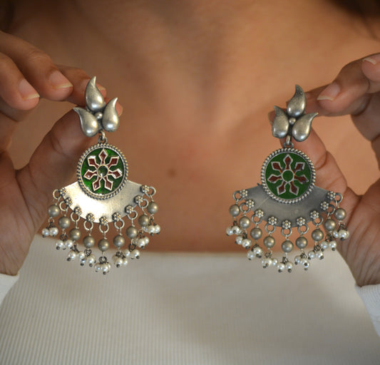 Sukhada Brass handpainted Earrings