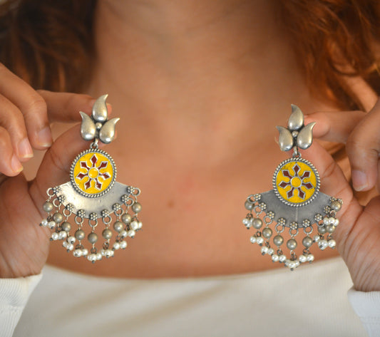 Sukhada Brass handpainted Earrings