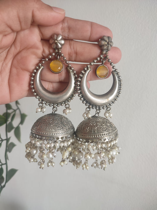Shahana Stone brass Jhumka