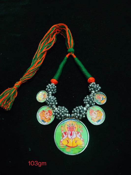 Ganesha Brass threadwork necklace