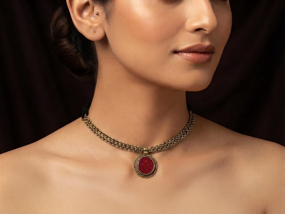 Shreeja Afghani sleek statement choker necklace