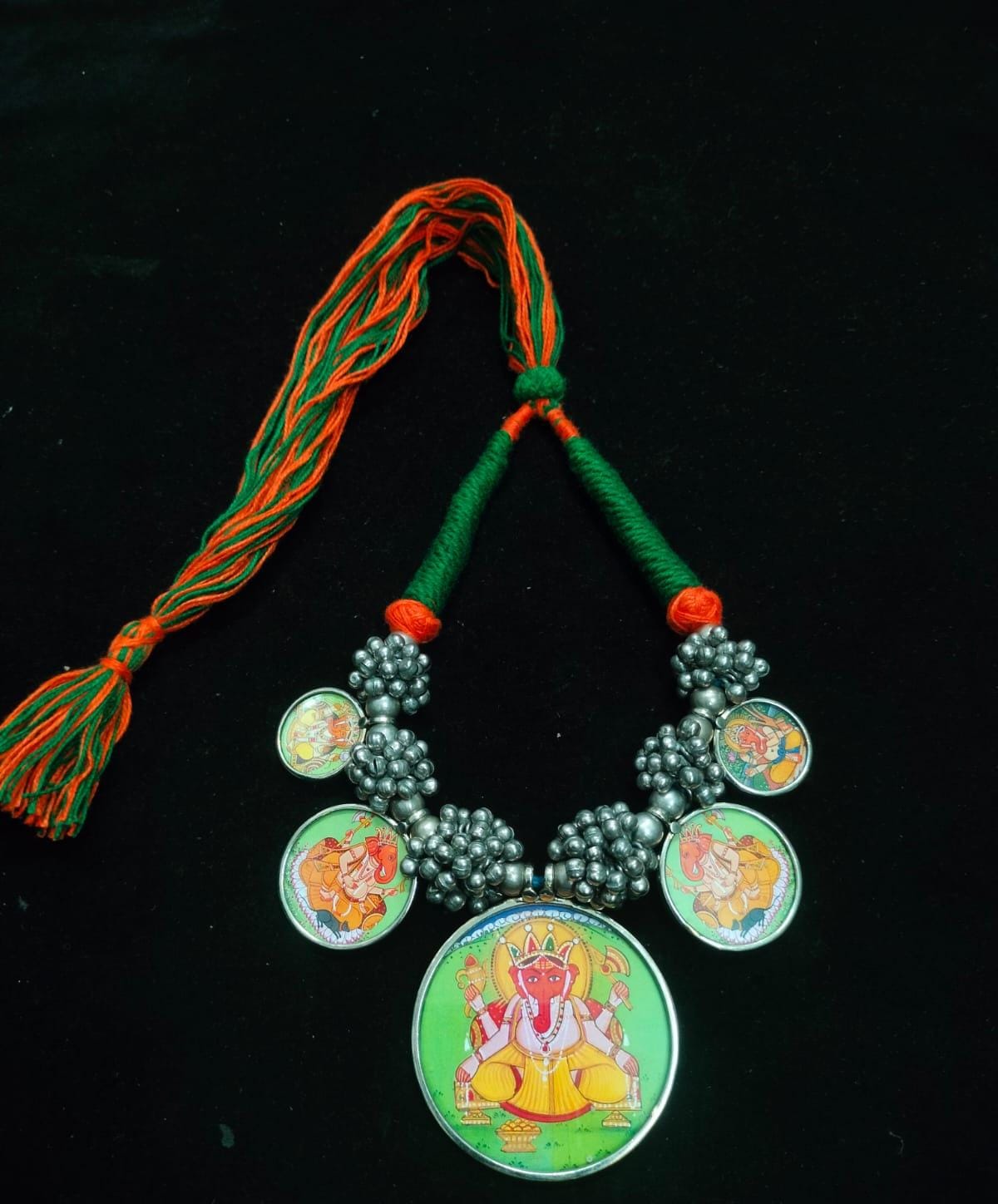 Ganesha Brass threadwork necklace