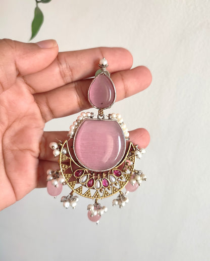 Anjali Big Stone Designer Heavy Earrings