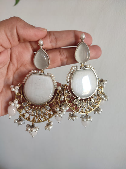 Anjali Big Size stone Earrings