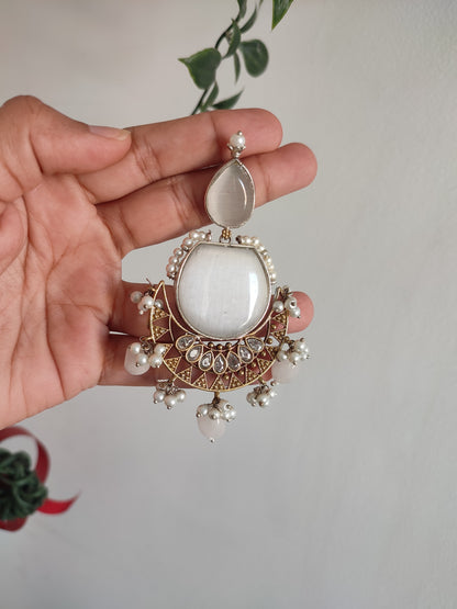 Anjali Big Size stone Earrings