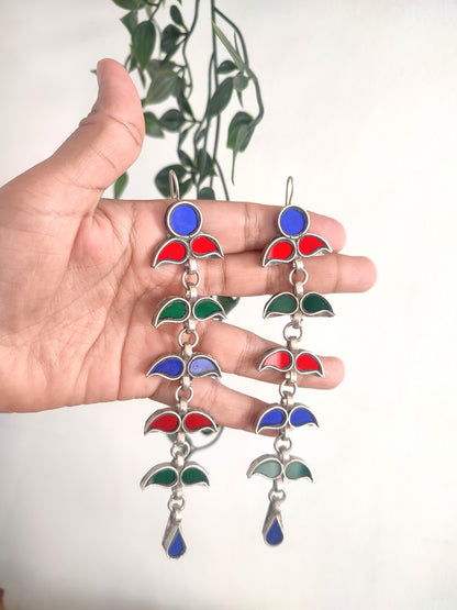 Sunila Long Glass Hook Earrings