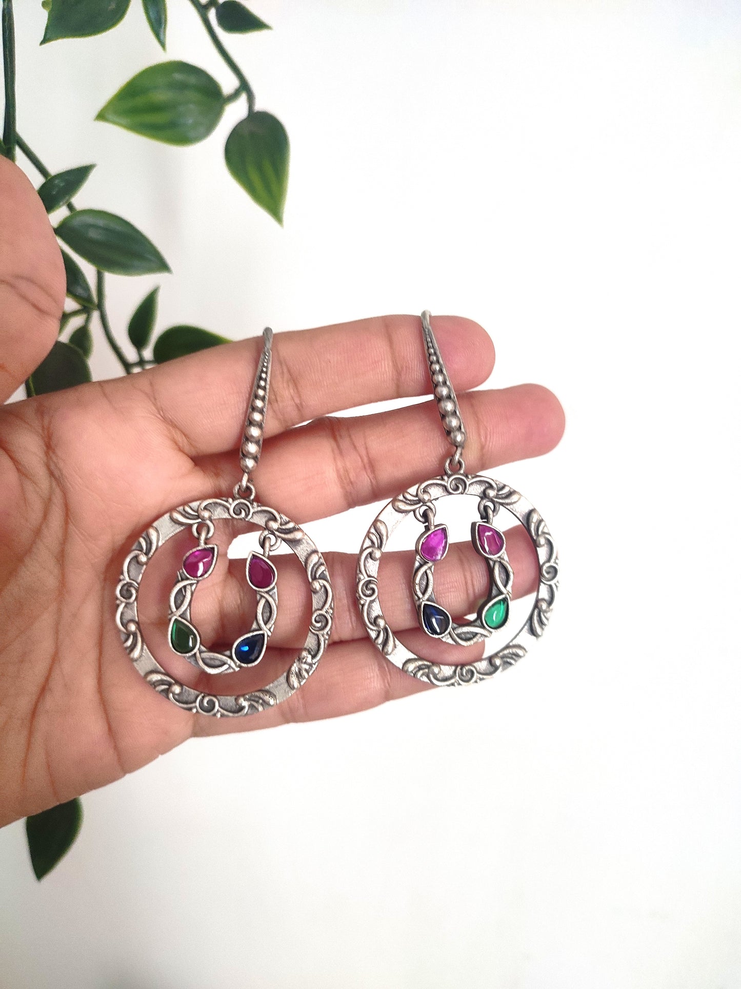 Muhima Stone Brass Earrings