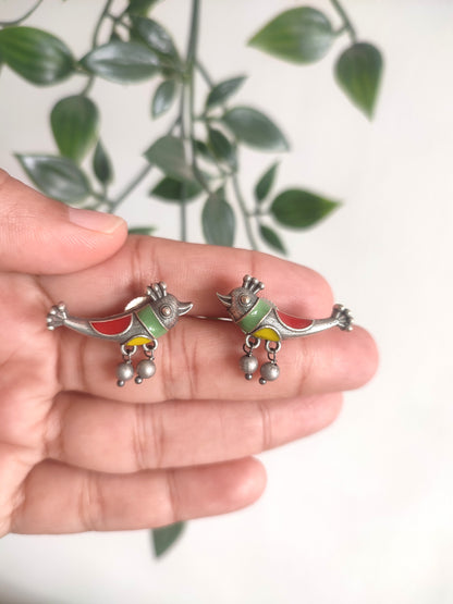 Panchi stud painted earrings