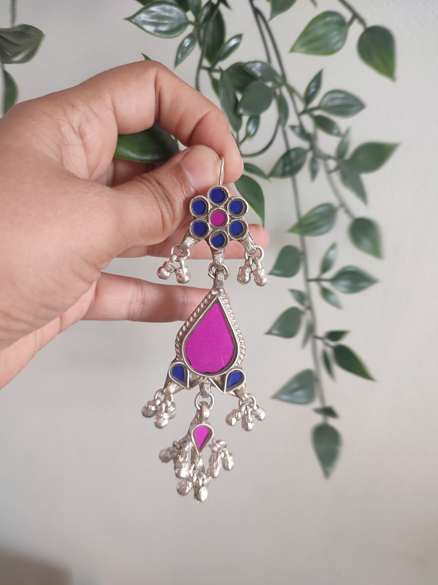 Ragini Long Heavy Glass Earrings