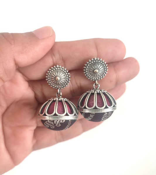 Gol Brass and cotton cloth Cute stud Earrings
