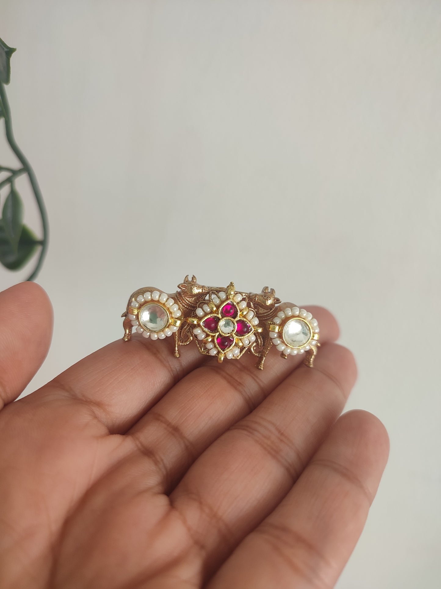 Mohana Pachi Kundan Ring