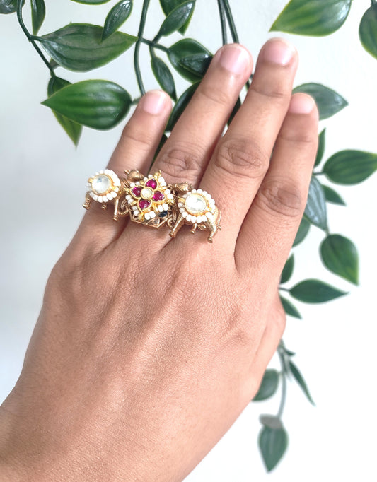 Mohana Pachi Kundan Ring