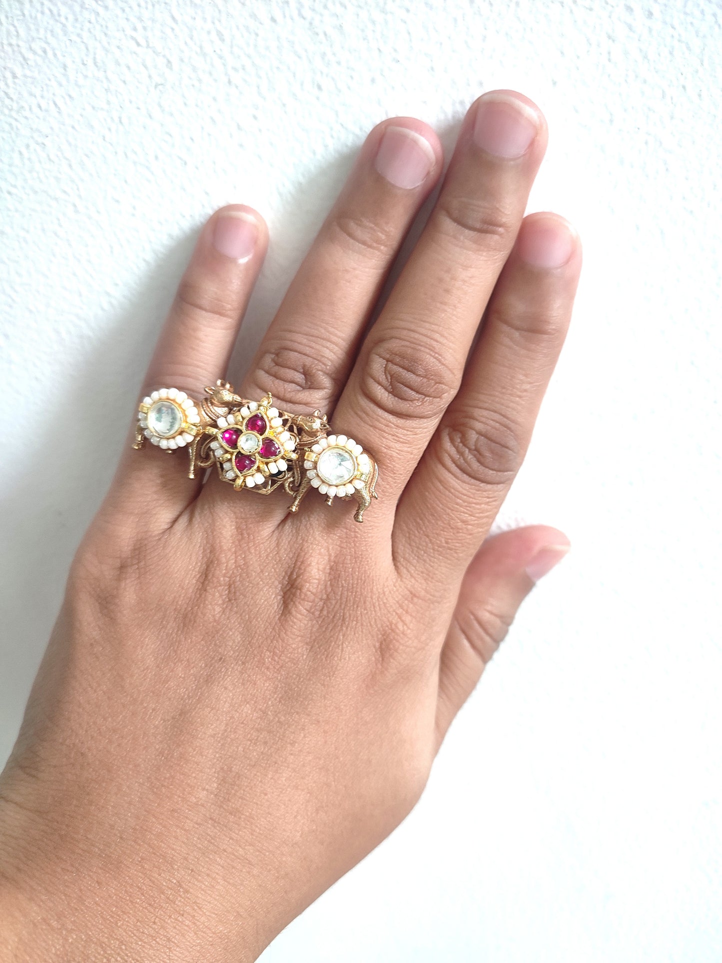 Mohana Pachi Kundan Ring