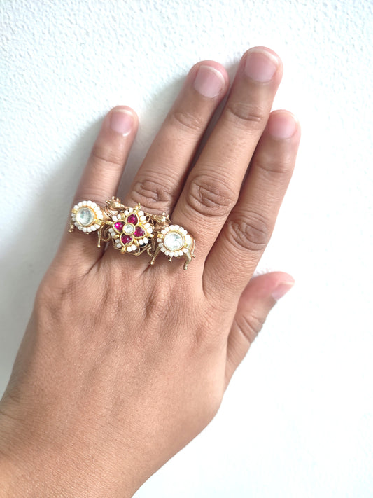 Mohana Pachi Kundan Ring