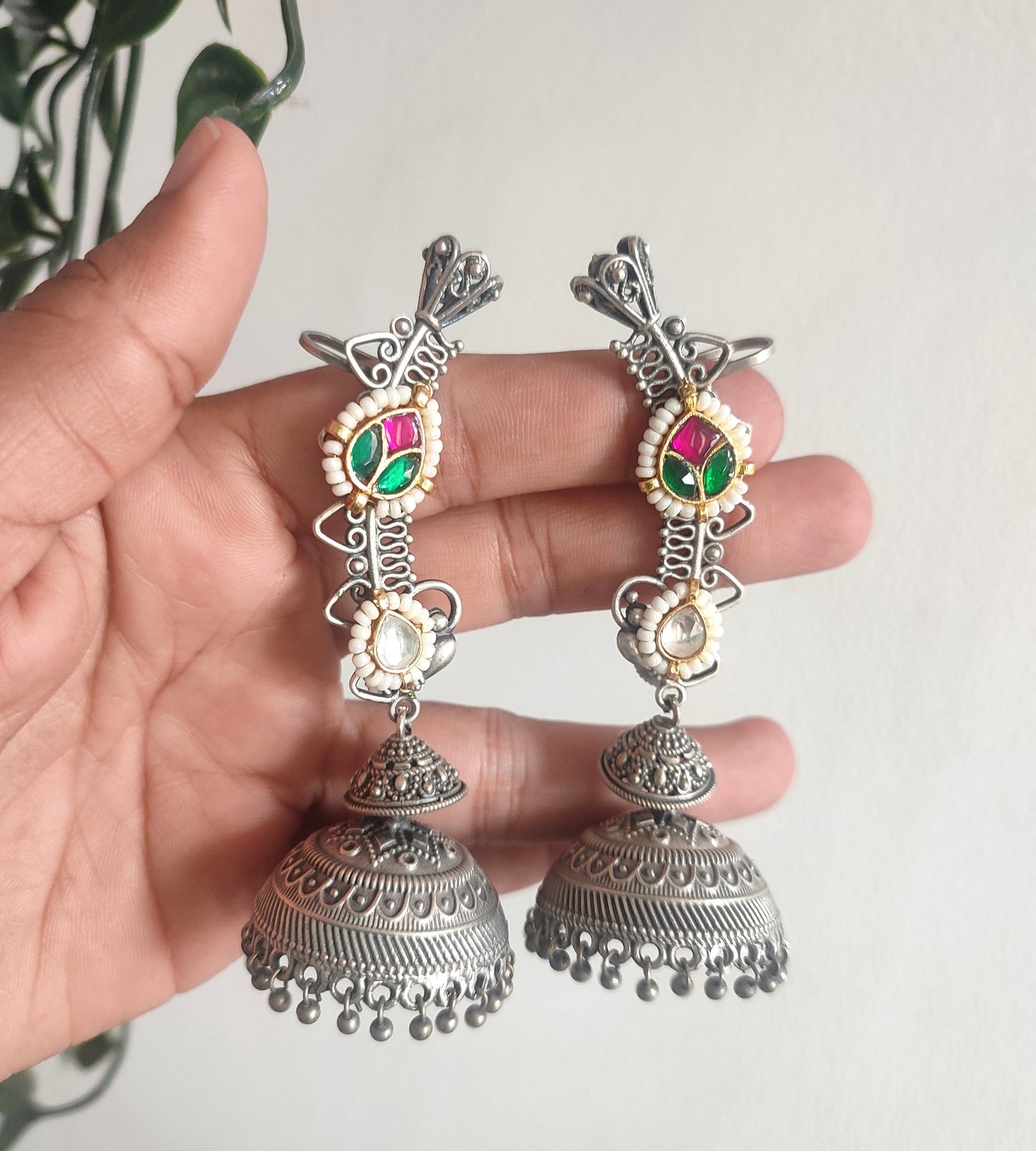 Komal Designer Earrings with Earcuffs -Comes in a Pair