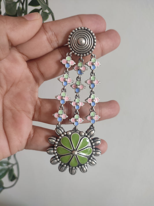 Sanam painted Long Layered Earrings