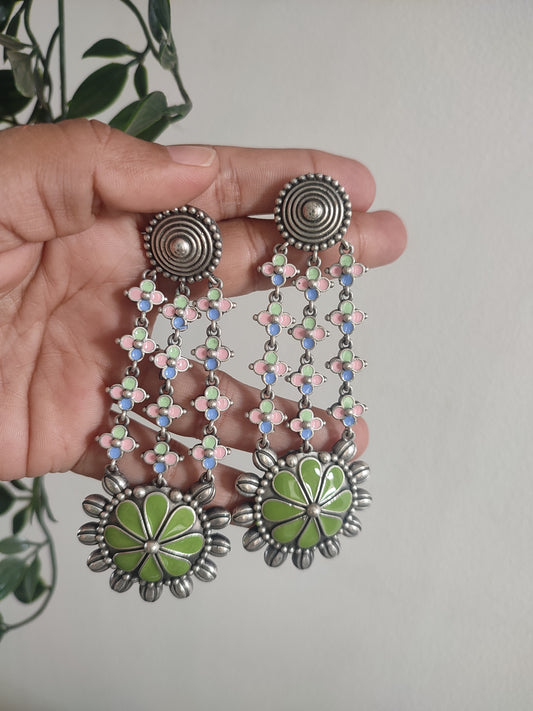 Sanam painted Long Layered Earrings