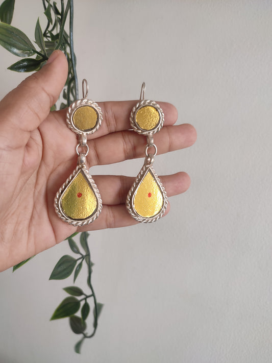 Mana Gold foil glass earrings