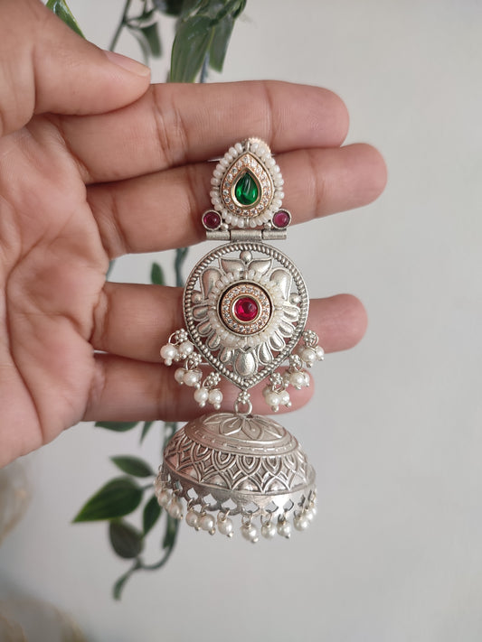 Kundan Stone Brass Earrings Meena