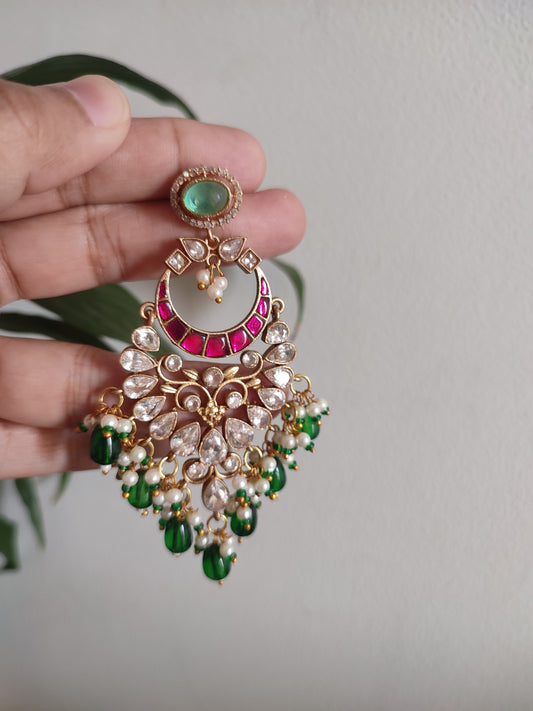 Mornima Ruby and Green  Earrings