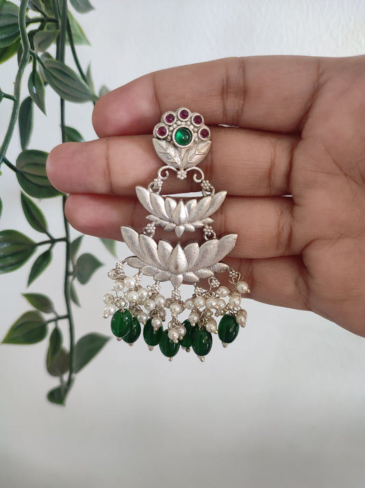 Mrinalini Dangler Brass and Stone Earrings