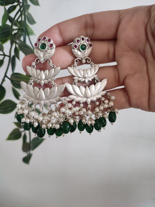 Mrinalini Dangler Brass and Stone Earrings