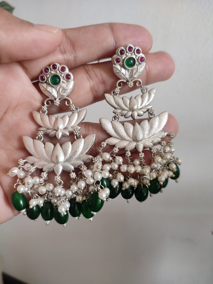 Mrinalini Dangler Brass and Stone Earrings