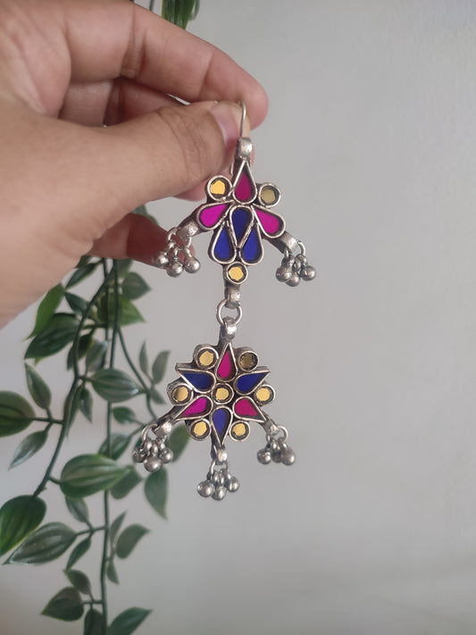 Nadira Long Glass Earrings
