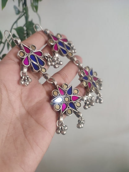 Nadira Long Glass Earrings