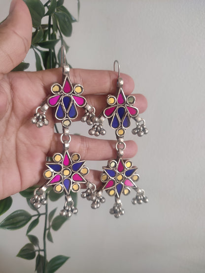 Nadira Long Glass Earrings