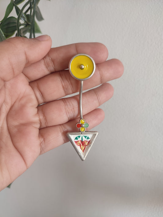 Manya Handpainted Drop Unique Style Stud Earrings