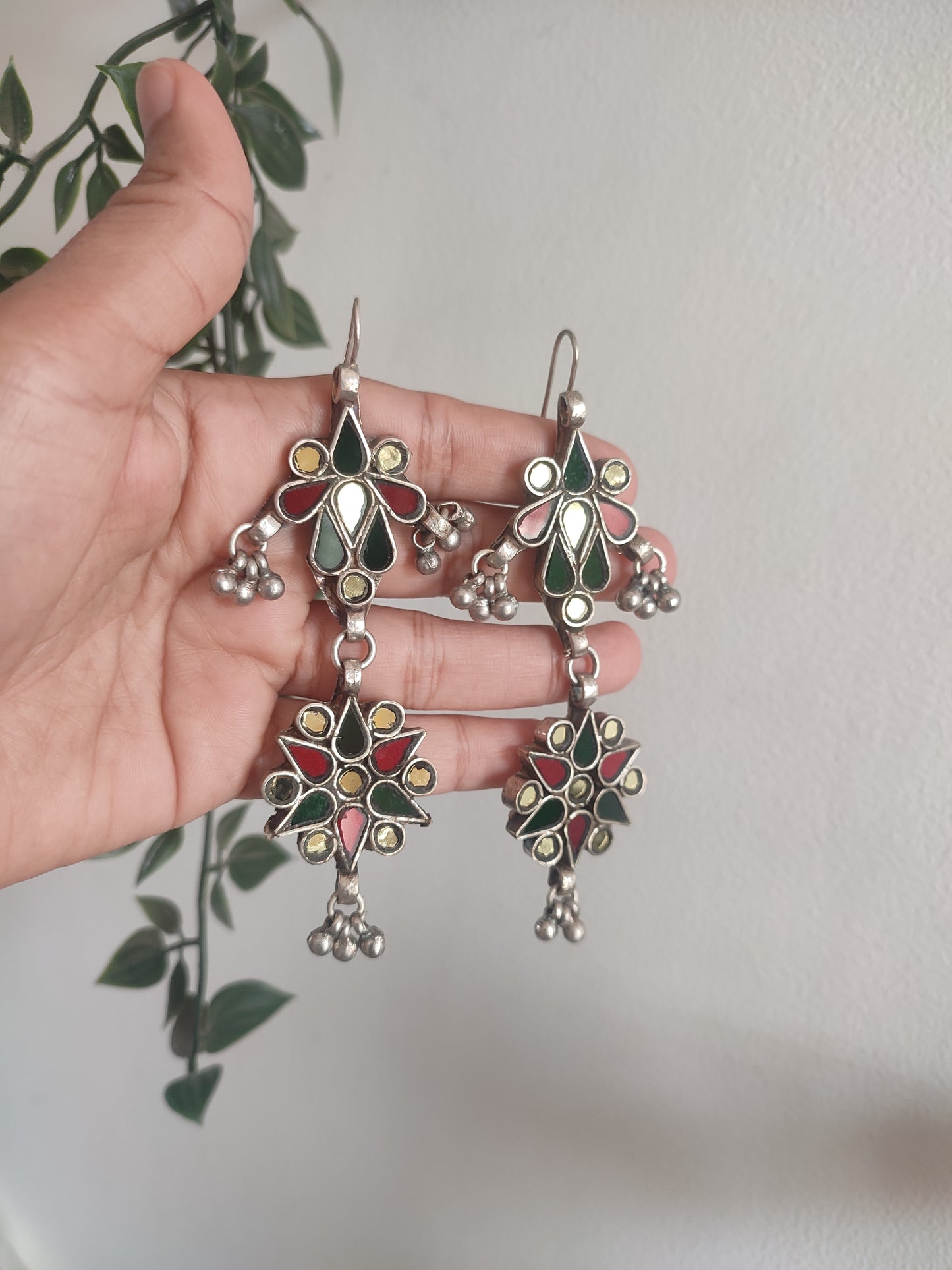 Nadira Long Glass Earrings