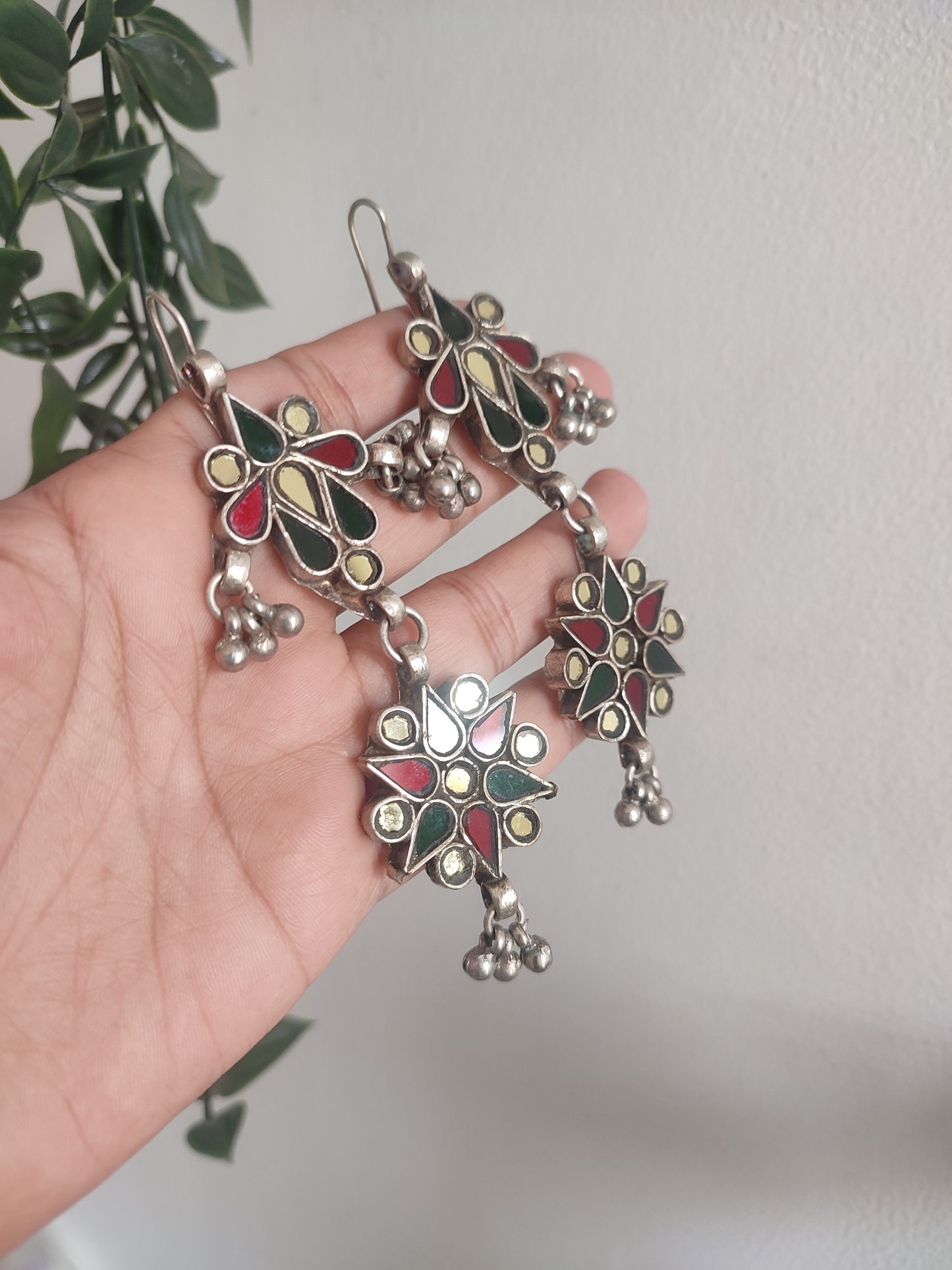 Nadira Long Glass Earrings