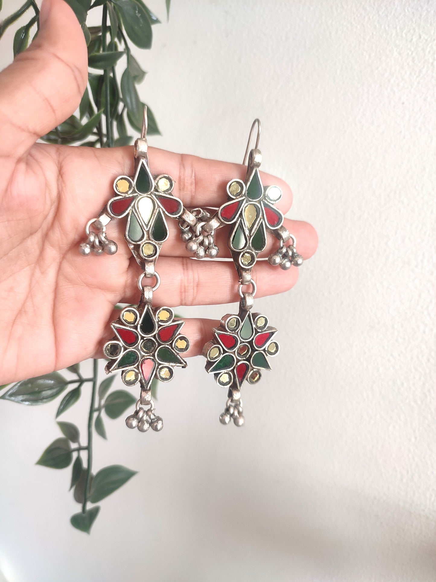 Nadira Long Glass Earrings