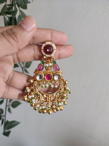Kundan Mina Earrings