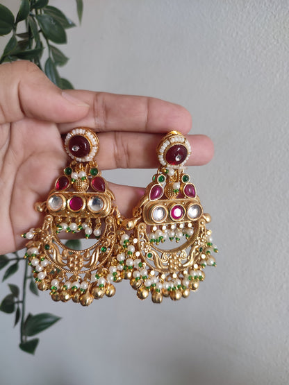 Kundan Mina Earrings